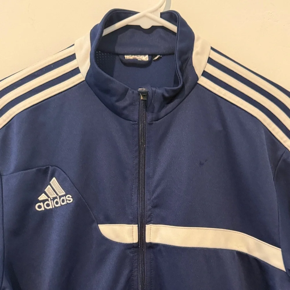 Adidas Tiro 13 track training jacket Youth/Men Blue and White full zip size L